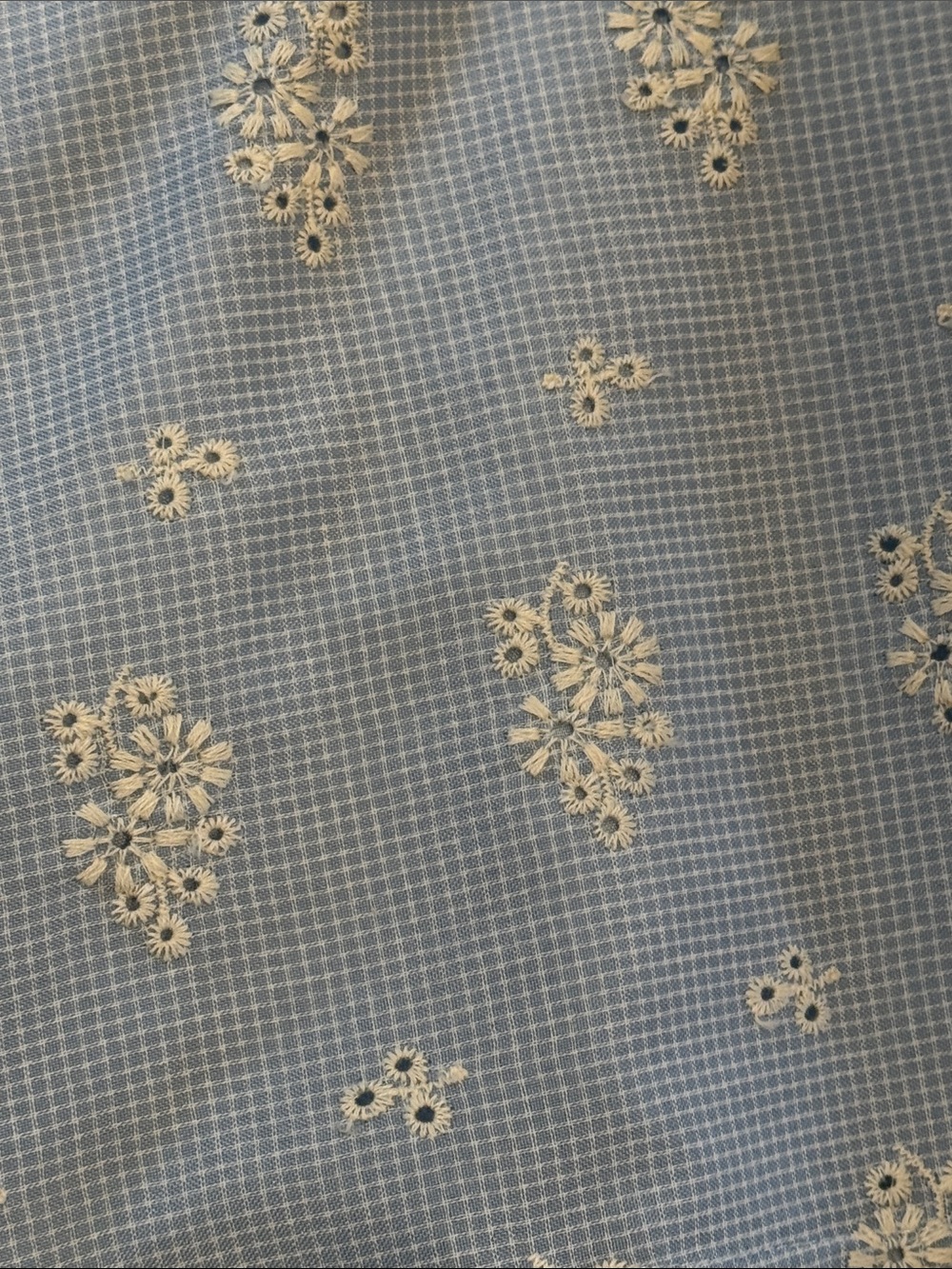 Light Blue Floral Eyelet Dress with Bow - Picture 5 of 6